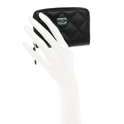 Chanel Caviar Quilted Zip Coin Purse Black 2 of 7