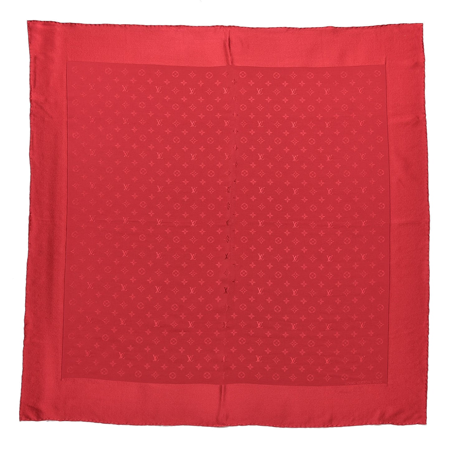 Silk Monogram Monaco Square Scarf Red