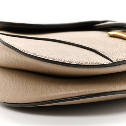 Christian Dior Grained Calfskin Saddle Bag With Strap Warm Taupe 10 of 11