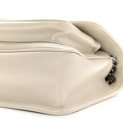 Saint Laurent Crinkled Calfskin Matelasse Monogram Baby Niki Chain Satchel Ivory 9 of 9