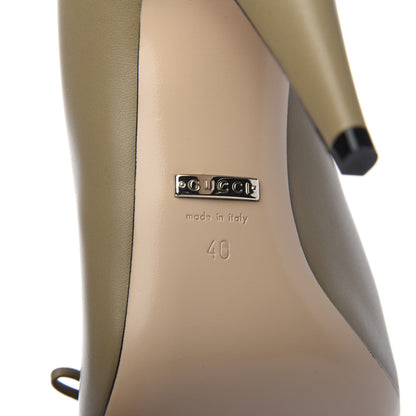 Gucci Nappa Bow High Heel Pumps 40 Brown 8 of 10