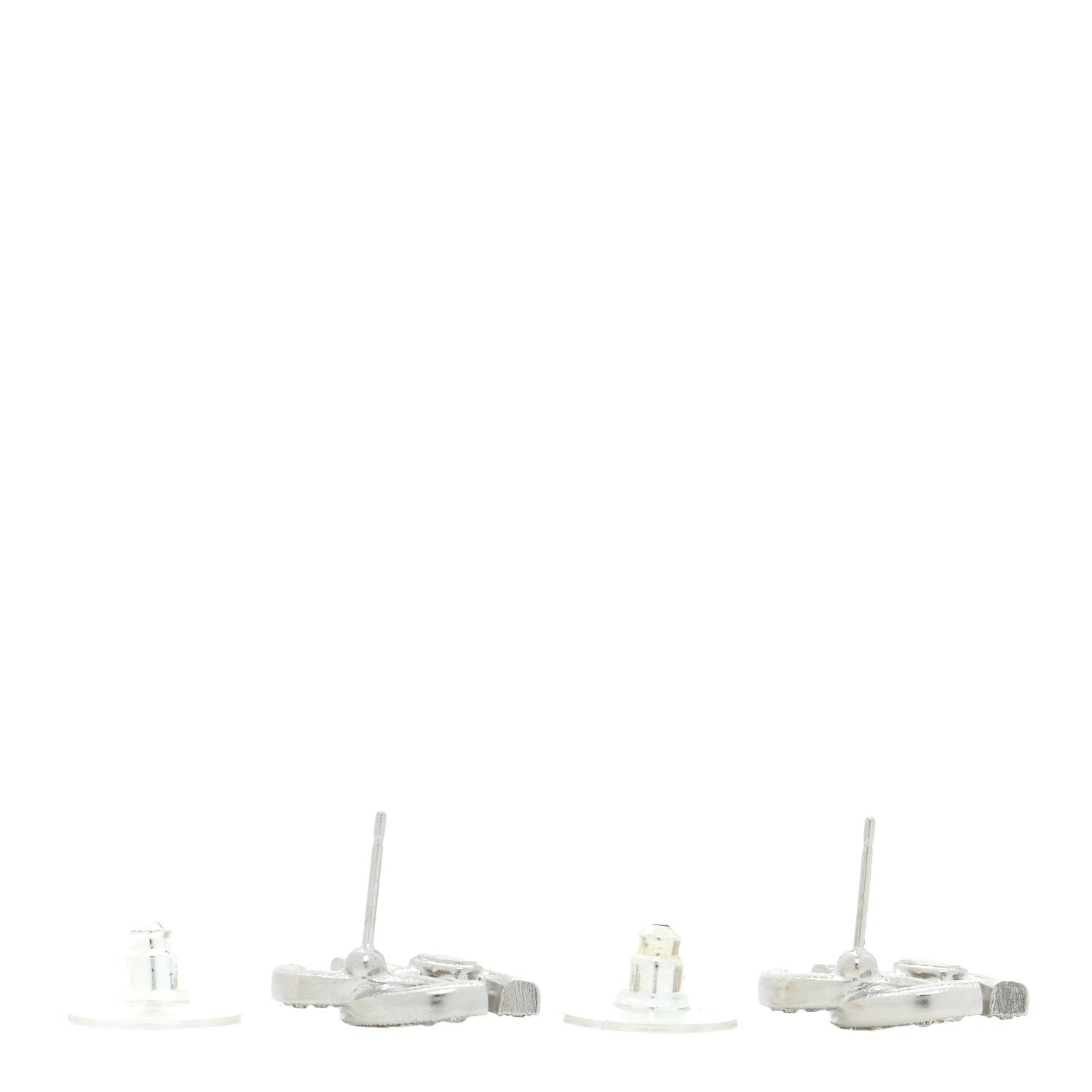 Chanel Crystal CC Earrings Silver 3 of 5