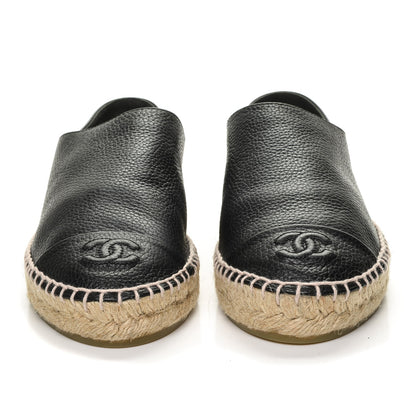Chanel Grained Calfskin CC Espadrilles 37 Black 4 of 8
