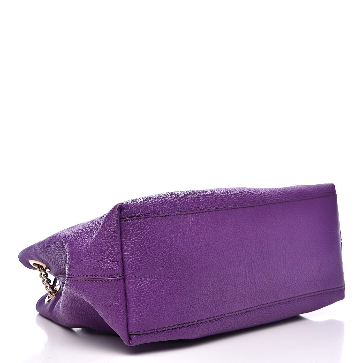 Gucci Pebbled Calfskin Medium Soho Chain Shoulder Bag Shine Purple 4 of 10