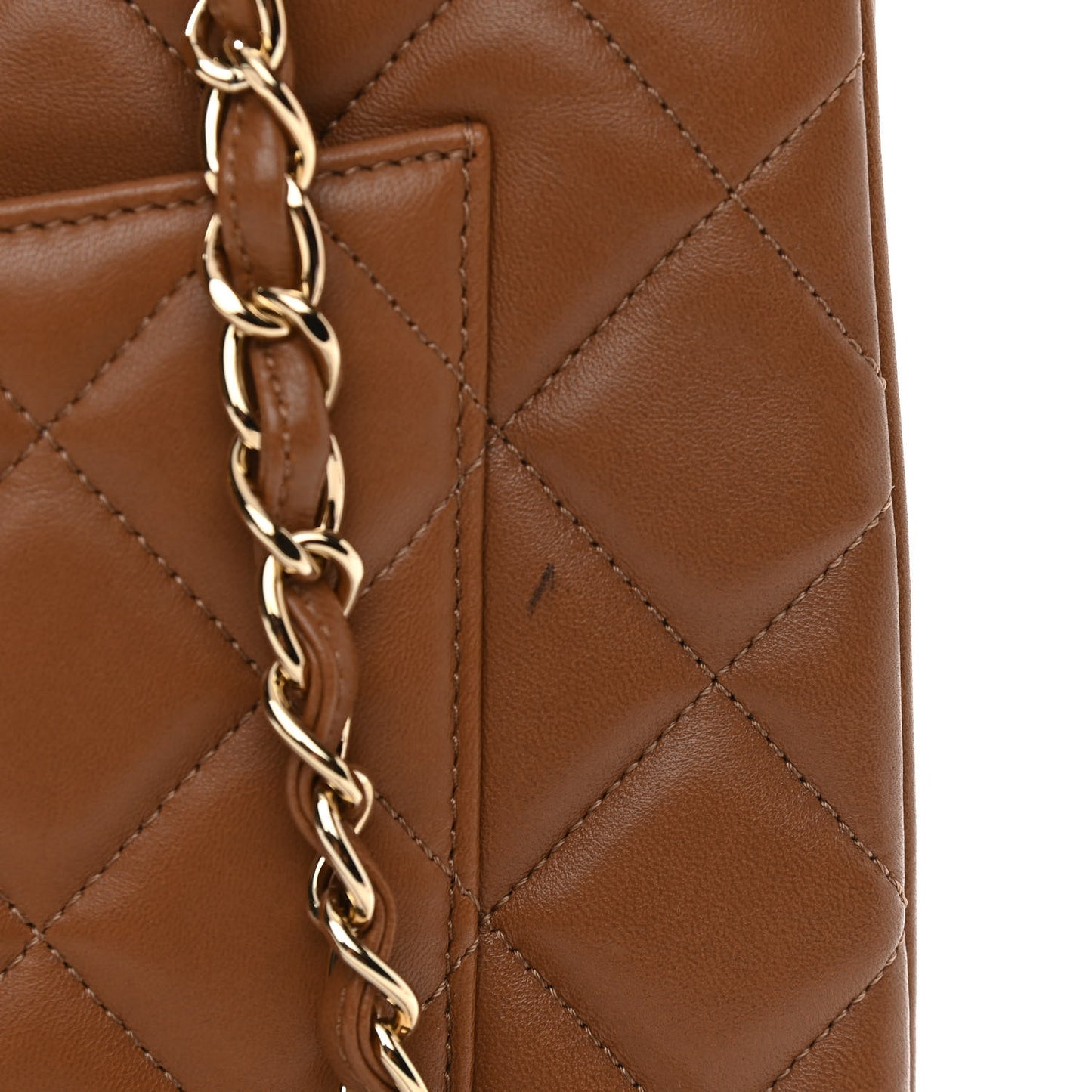 Lambskin Quilted Large Trendy CC Flap Camel