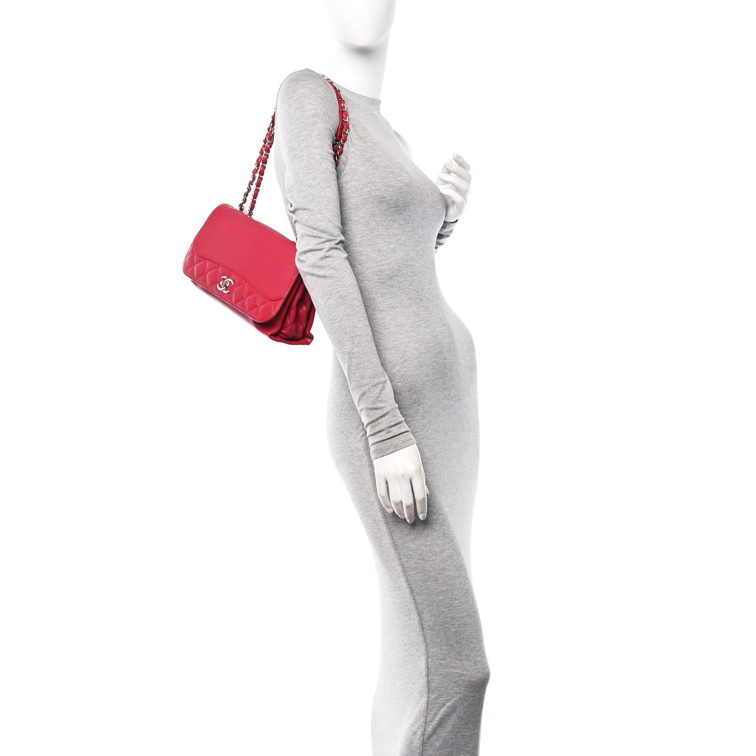 Chanel Calfskin Small Tramezzo Flap Red 2 of 16