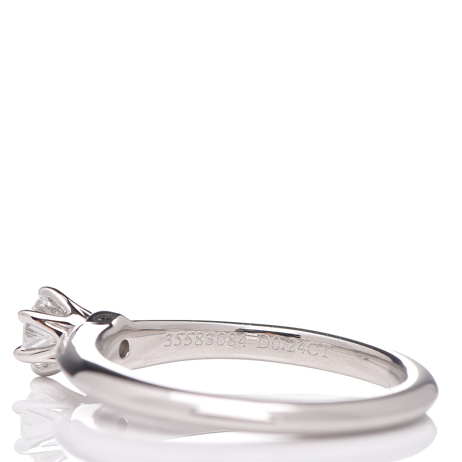 Tiffany Platinum .24ct Diamond Solitaire Engagement Ring 50 5 7 of 8
