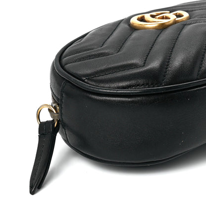 Gucci Calfskin Matelasse GG Marmont Belt Bag 75 30 Black 12 of 13