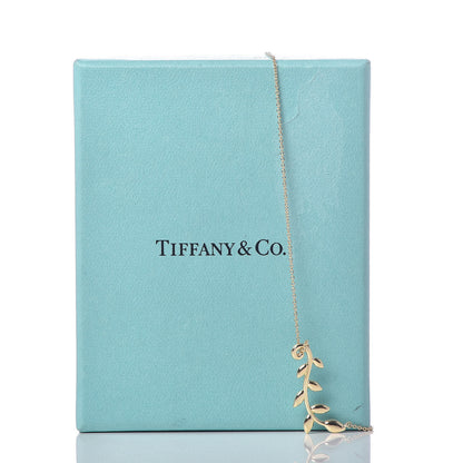 Tiffany 18K Yellow Gold Paloma Picasso Olive Leaf Vine Pendant Necklace 6 of 6