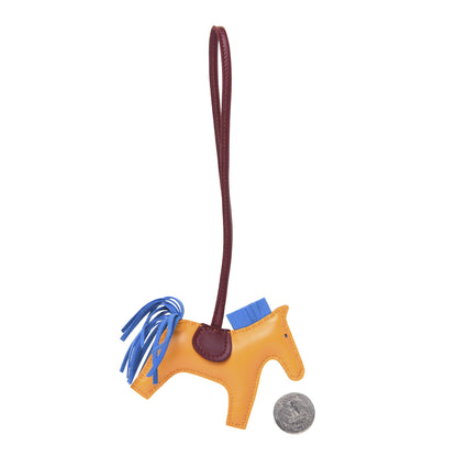 Hermes Milo Lambskin Grigri Rodeo Horse Bag Charm PM Jaune D'Or Bleu Zanzibar Rouge H 2 of 5