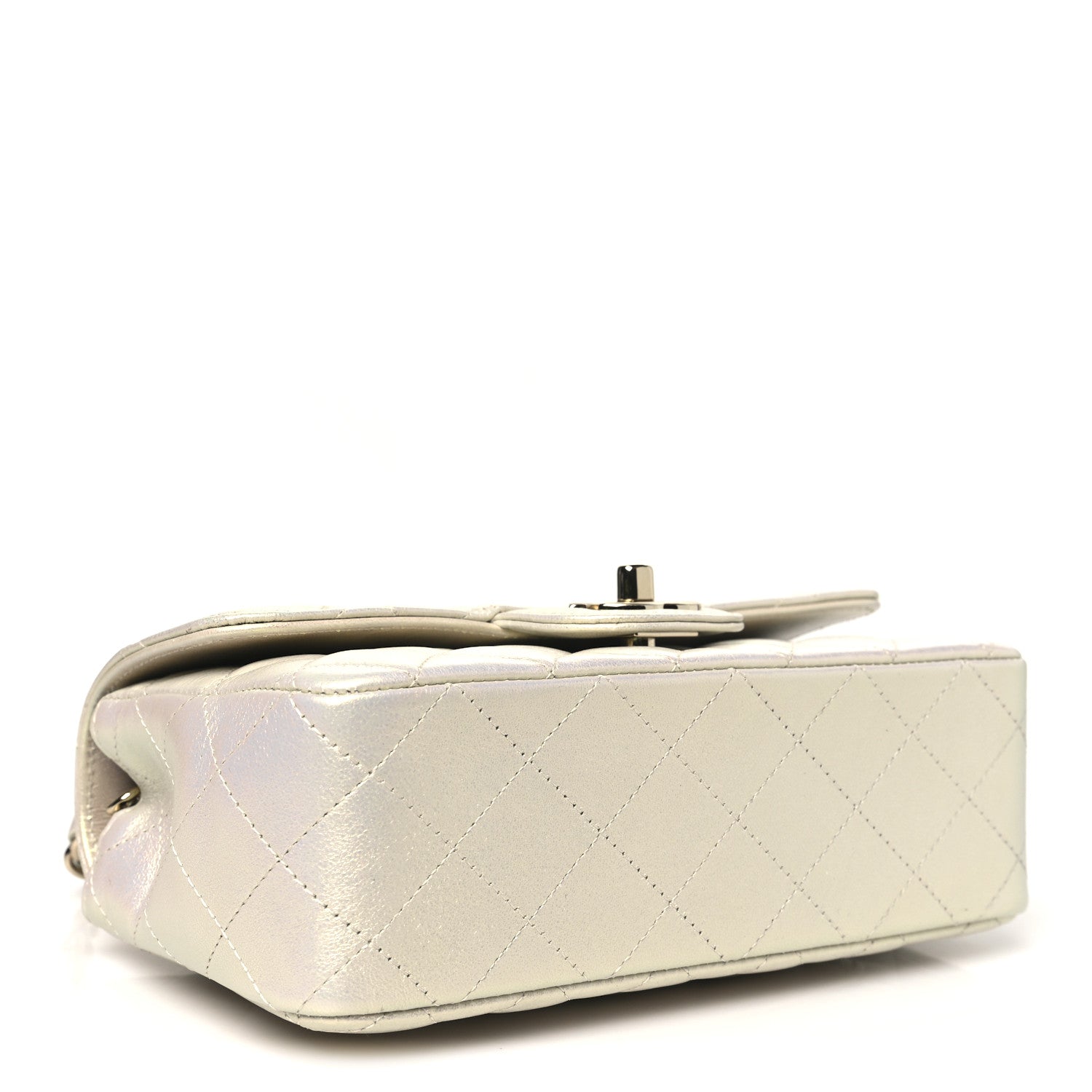 Chanel Iridescent Lambskin Quilted Mini Rectangular Flap Ivory 4 of 11