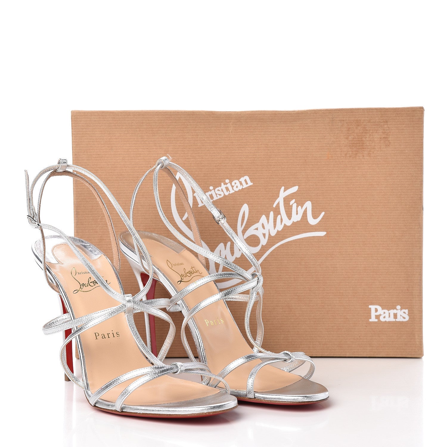 Christian Louboutin Metallic Kidskin Youpiyou 100 Sandals 40 Silver 8 of 8