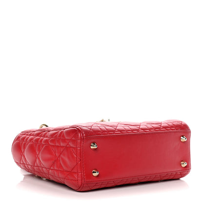 Christian Dior Lambskin Cannage Small Lucky Badges My Lady Dior Red 4 of 10
