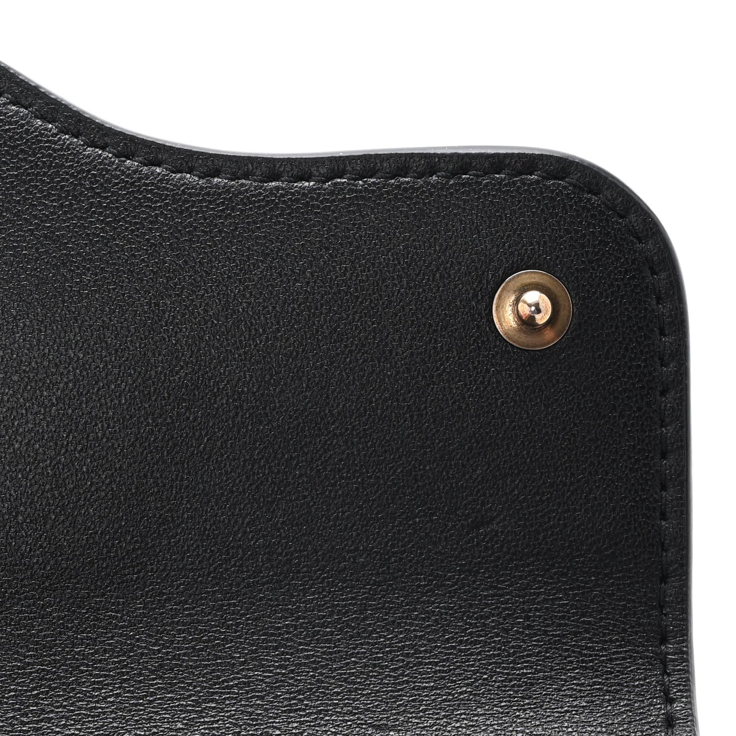 Grained Calfskin Saddle Lotus Wallet Black