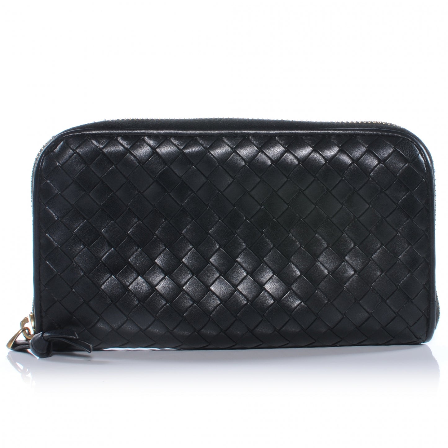 Nappa Intrecciato Zip Around Wallet Black