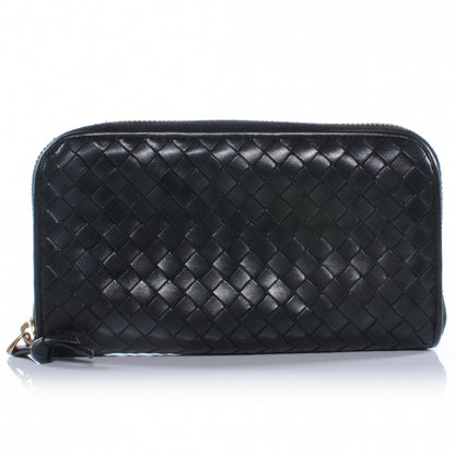 Bottega Veneta Nappa Intrecciato Zip Around Wallet Black 1 of 7