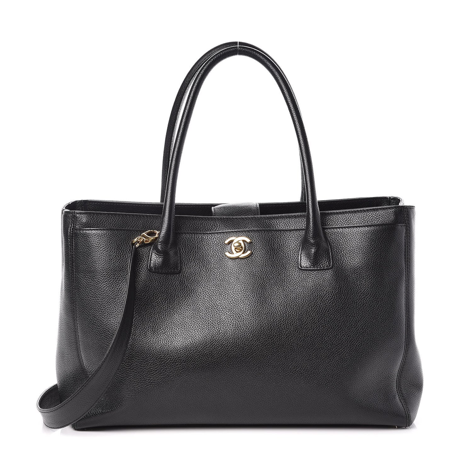 Calfskin Cerf Shopper Tote Black