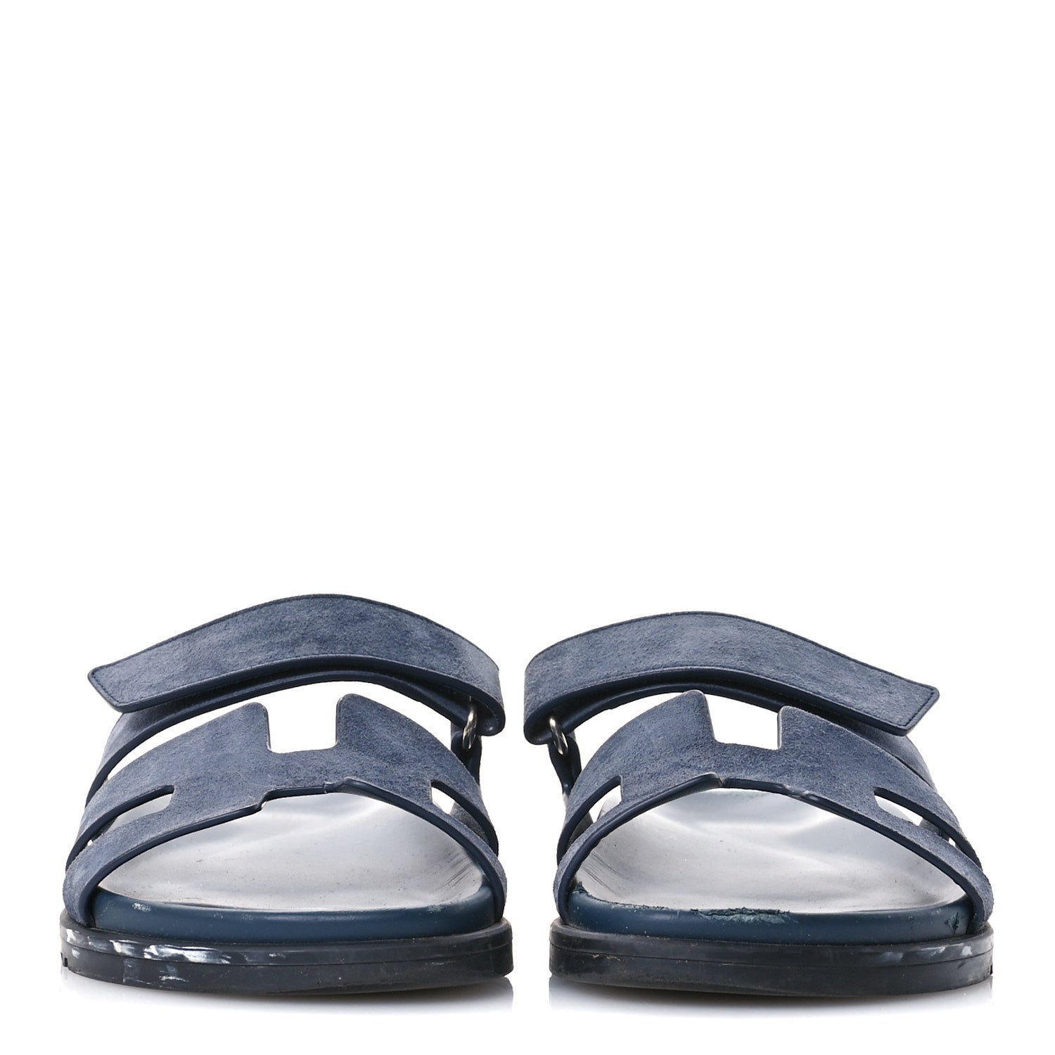 Hermes Suede Goatskin Womens Chypre Sandals 38 Bleu Celeste 3 of 10