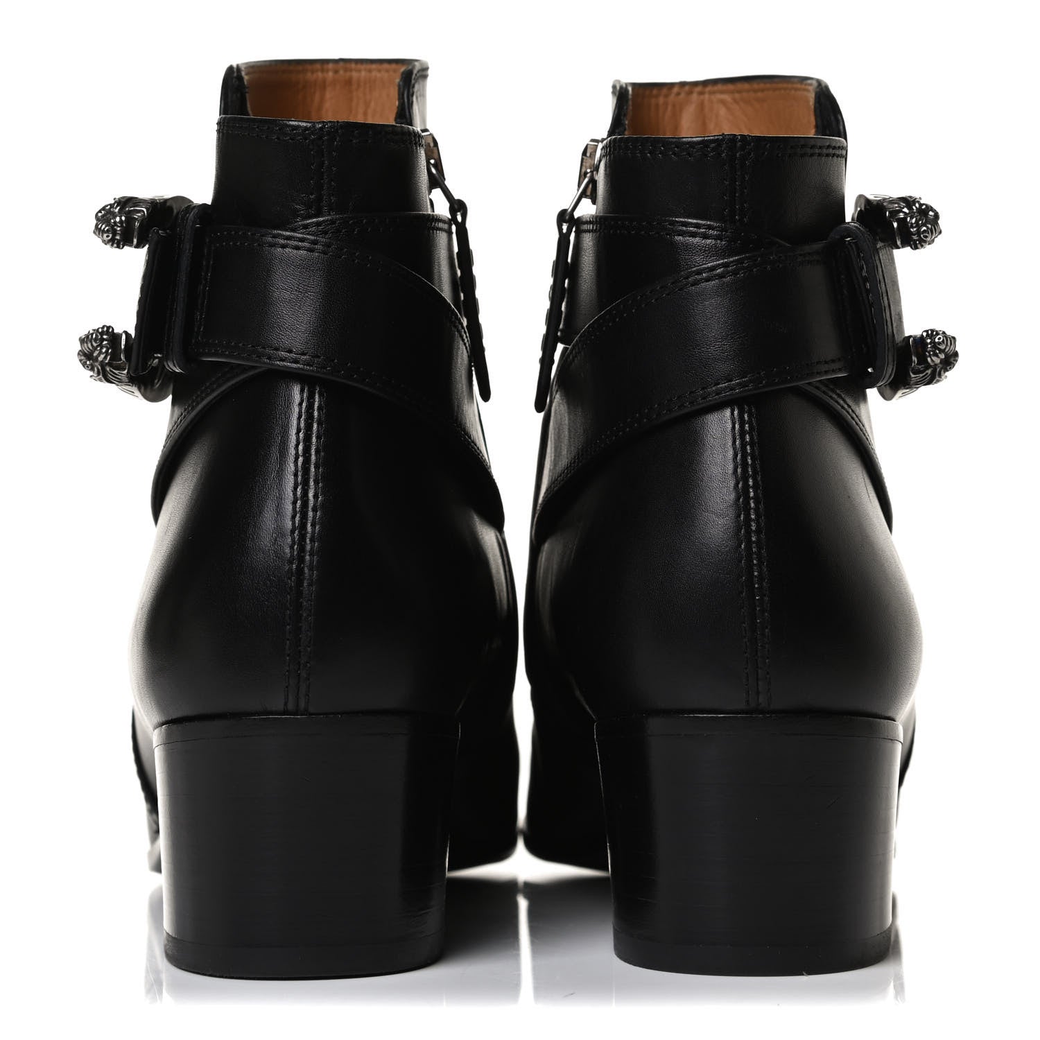 Gucci Calfskin Dionysus Elizabeth Ankle Boots 38 Black 6 of 13