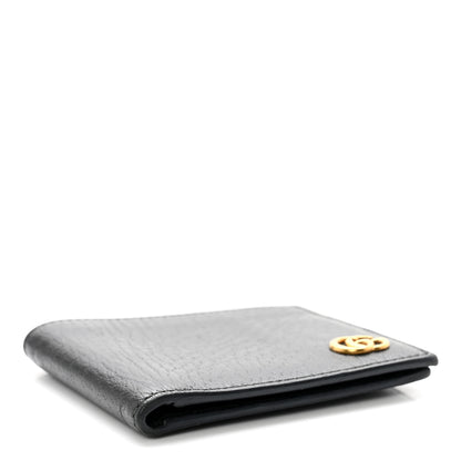 Gucci Calfskin Boar Effect GG Marmont Bi-Fold Wallet Black 4 of 7