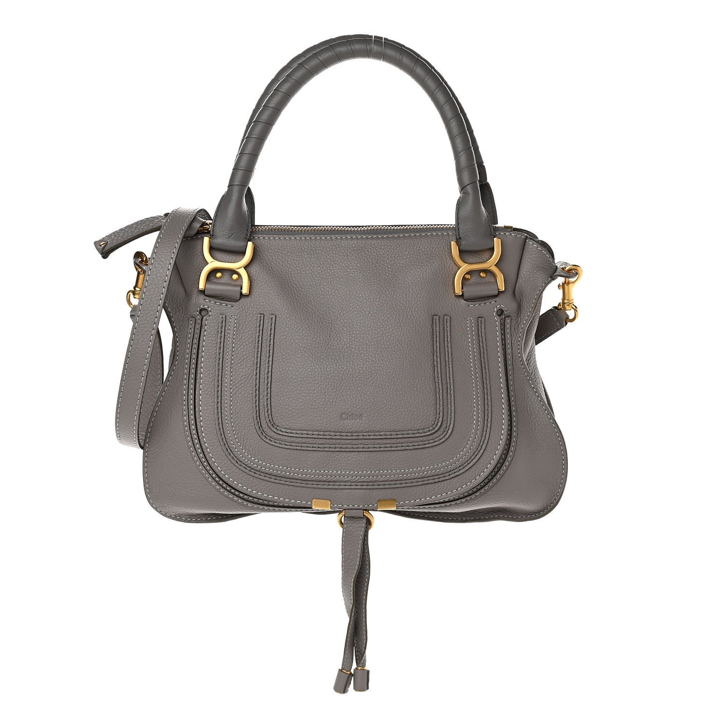 Calfskin Medium Marcie Satchel Cashmere Grey