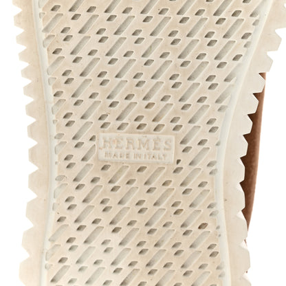 Hermes Woolskin Womens Climb Sneakers 37.5 Brun Fume 7 of 9
