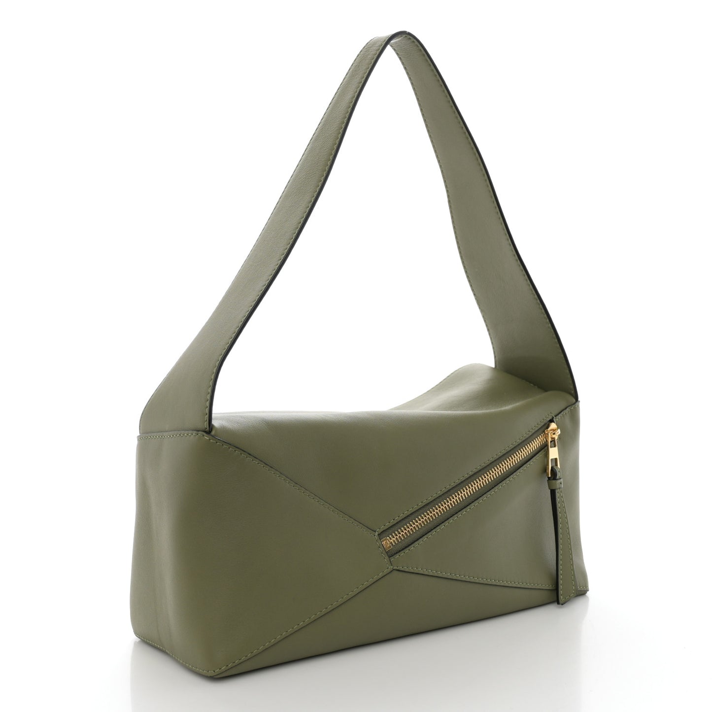 Calfskin Puzzle Hobo Avocado