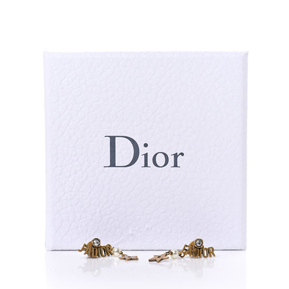 Christian Dior Metal J'Adior Star Pearl Earrings Aged Gold 5 of 5