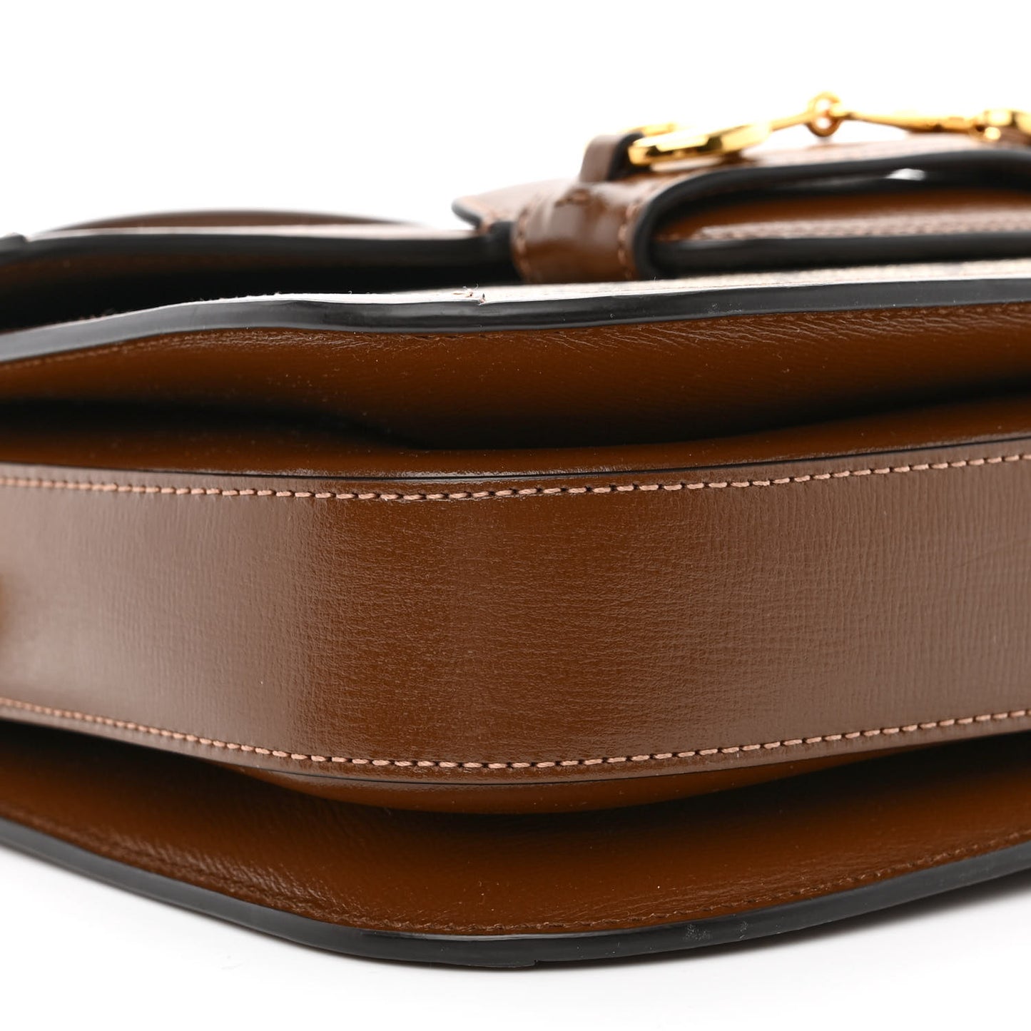 GG Supreme Monogram Horsebit 1955 Shoulder Bag Beige Brown Sugar