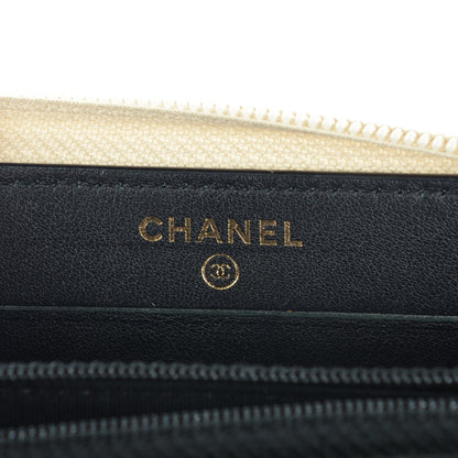 Chanel Lambskin Boy Zip Around Wallet Black Gold 5 of 8