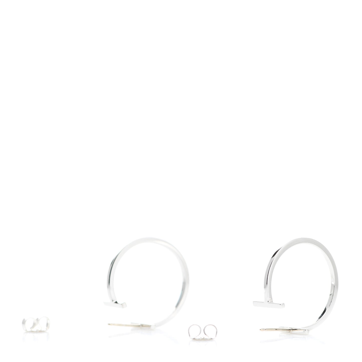 Sterling Silver Small T Wire Hoop Earrings