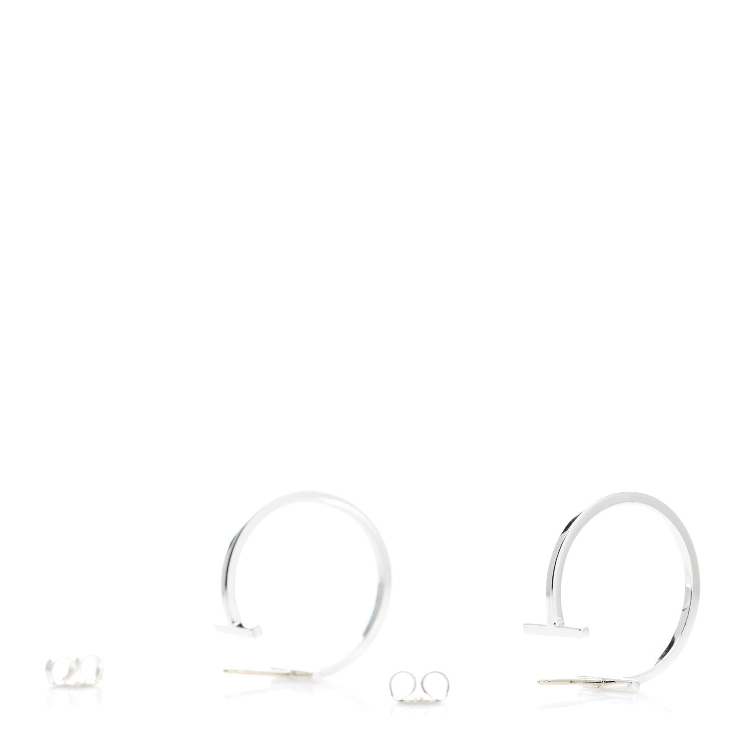 Tiffany Sterling Silver Small T Wire Hoop Earrings 3 of 4