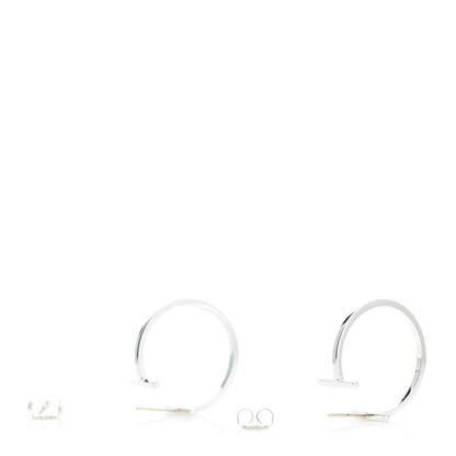 Tiffany Sterling Silver Small T Wire Hoop Earrings 3 of 4