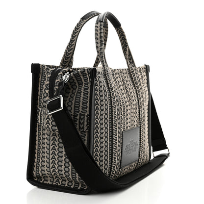Marc Jacobs Cotton Jacquard Monogram Medium The Traveler Tote Bag Beige Multicolor 3 of 14
