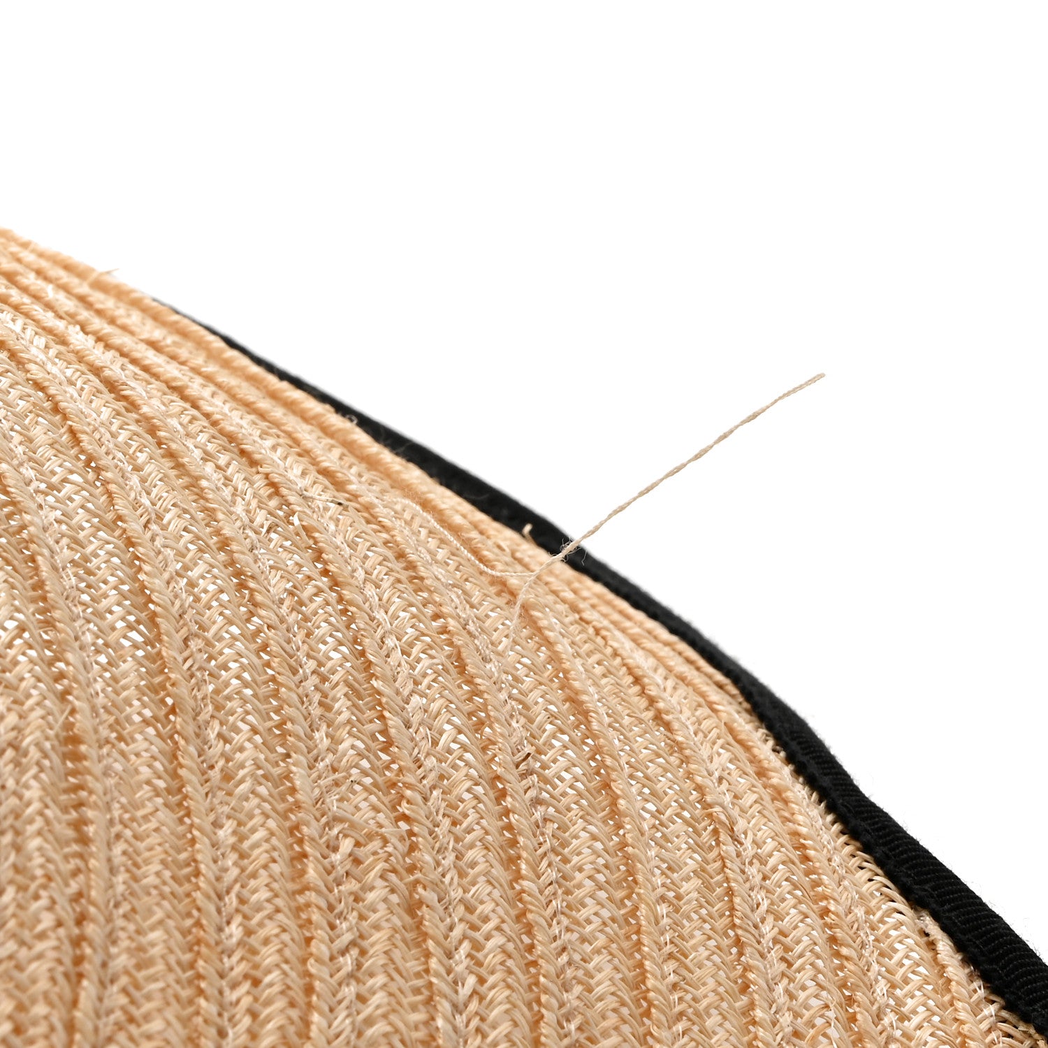 Chanel Straw Grosgrain Wide Brim Hat M Beige Black 9 of 11