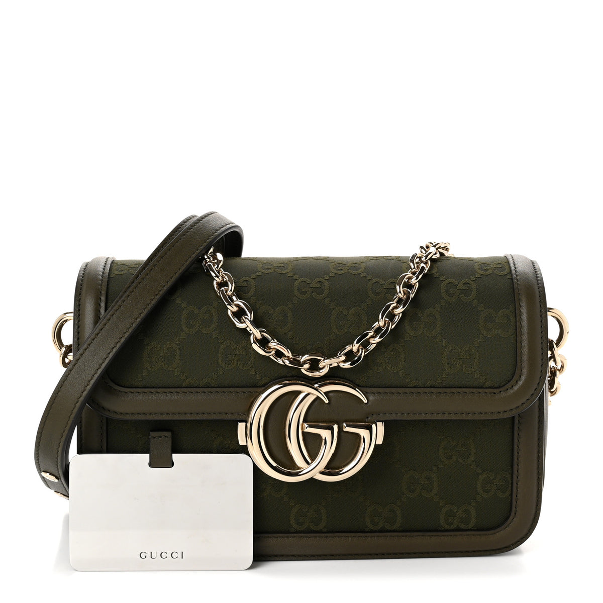 Gucci Monogram Small Gucci Go Shoulder Bag Luscious Green 3 of 11