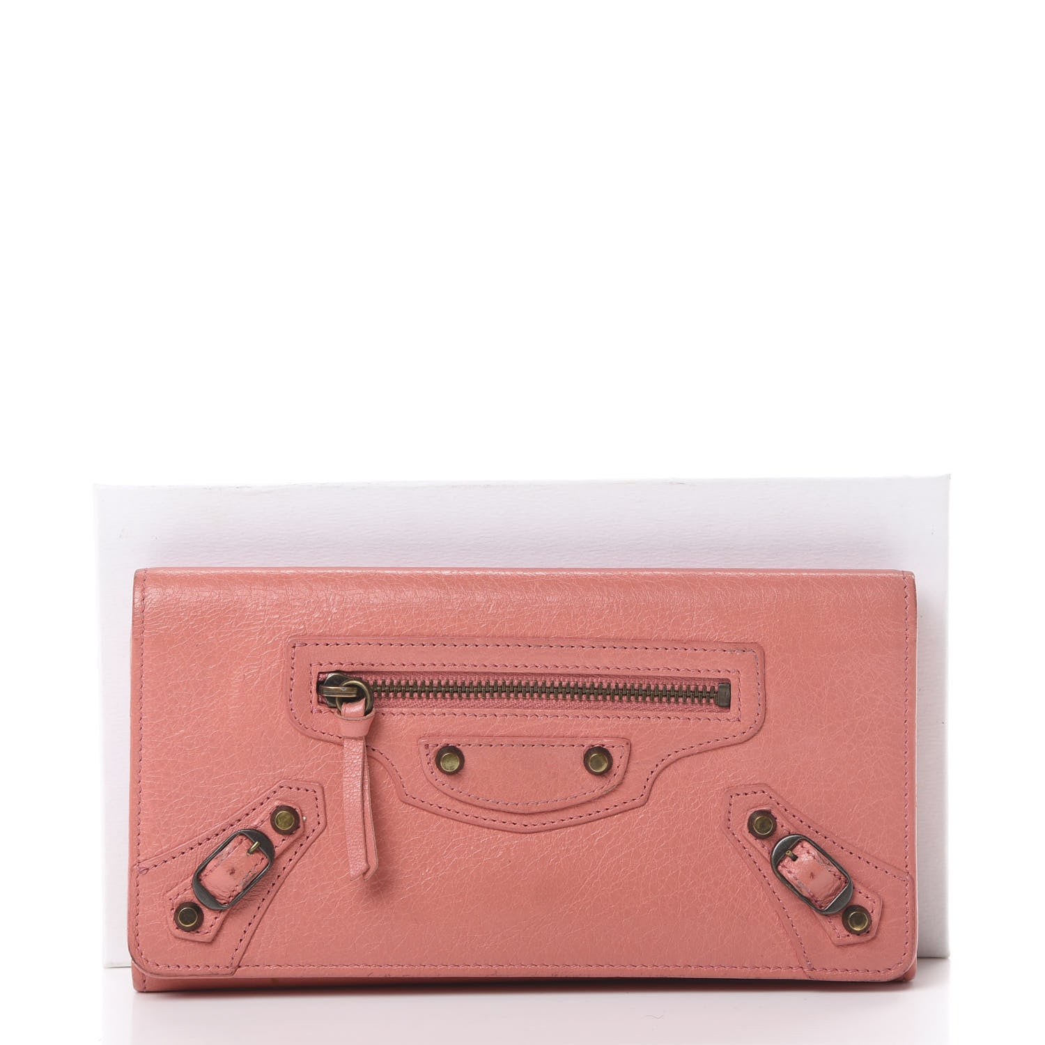 Balenciaga Agneau Classic Hardware Money Wallet Rose Azalee 13 of 13