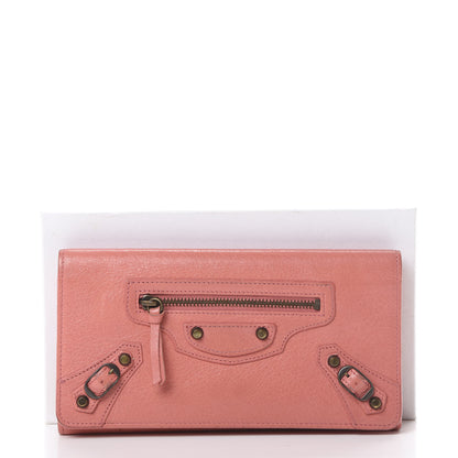 Balenciaga Agneau Classic Hardware Money Wallet Rose Azalee 13 of 13