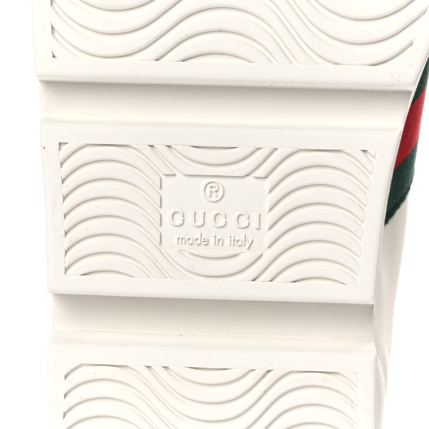 Gucci Calfskin Web Bee Embroidered Womens Ace Platform Sneakers 37.5 White 6 of 9
