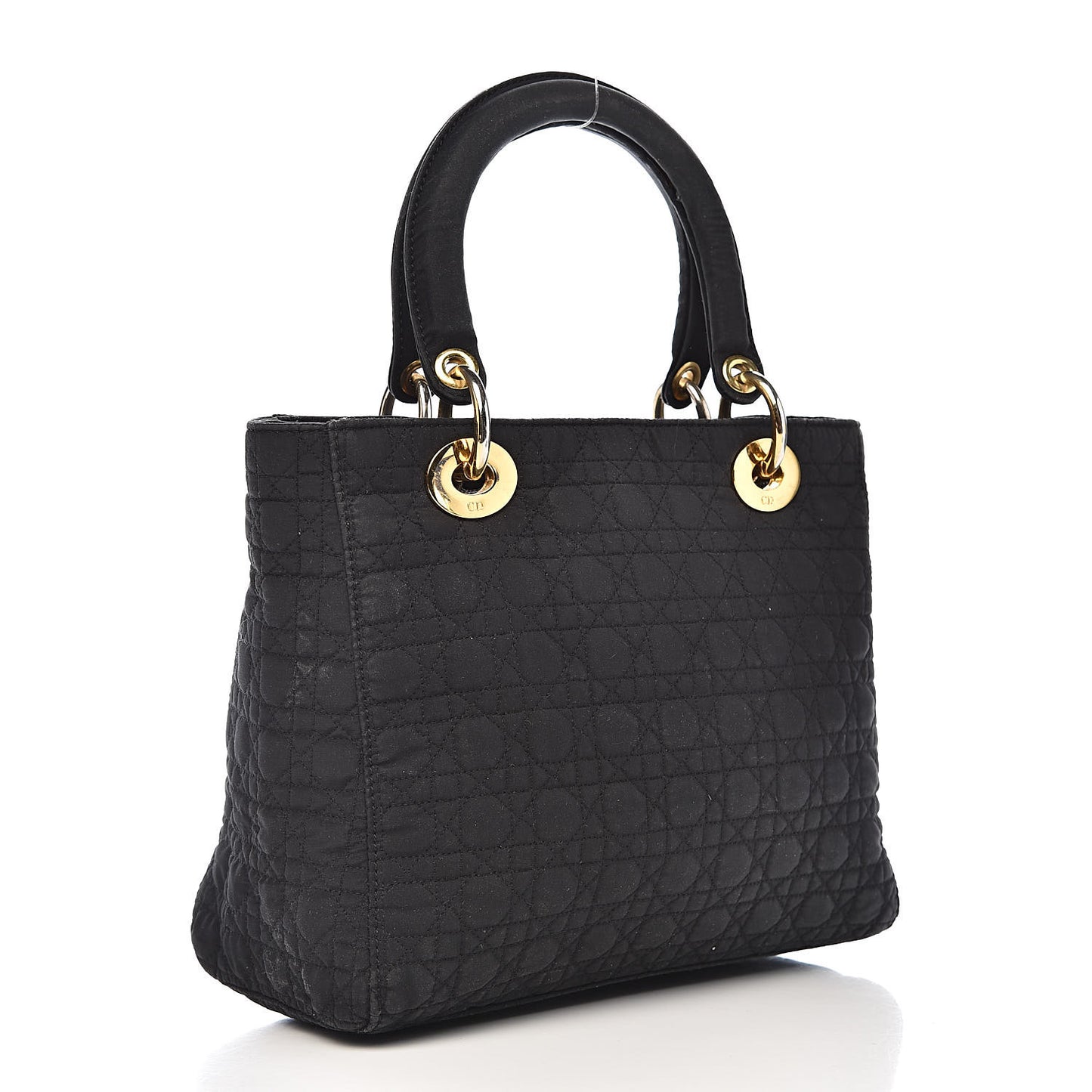 Nylon Cannage Medium Lady Dior Black