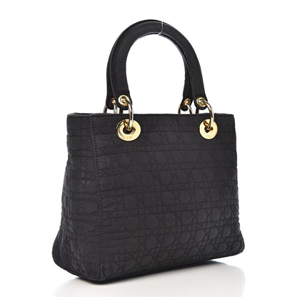 Christian Dior Nylon Cannage Medium Lady Dior Black 3 of 19