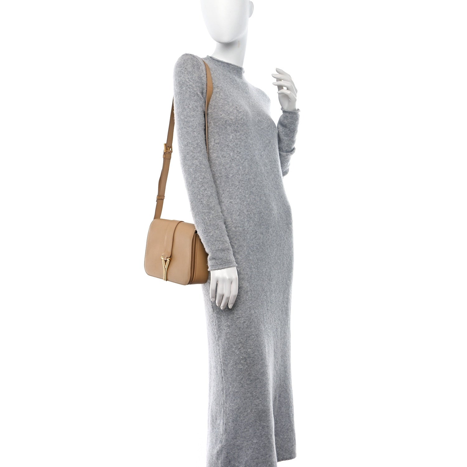 Saint Laurent Calfskin Classic Y Satchel Beige 2 of 11