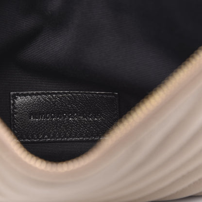 Saint Laurent Grain De Poudre Chevron Monogram Bill Pouch Dark Beige 7 of 8