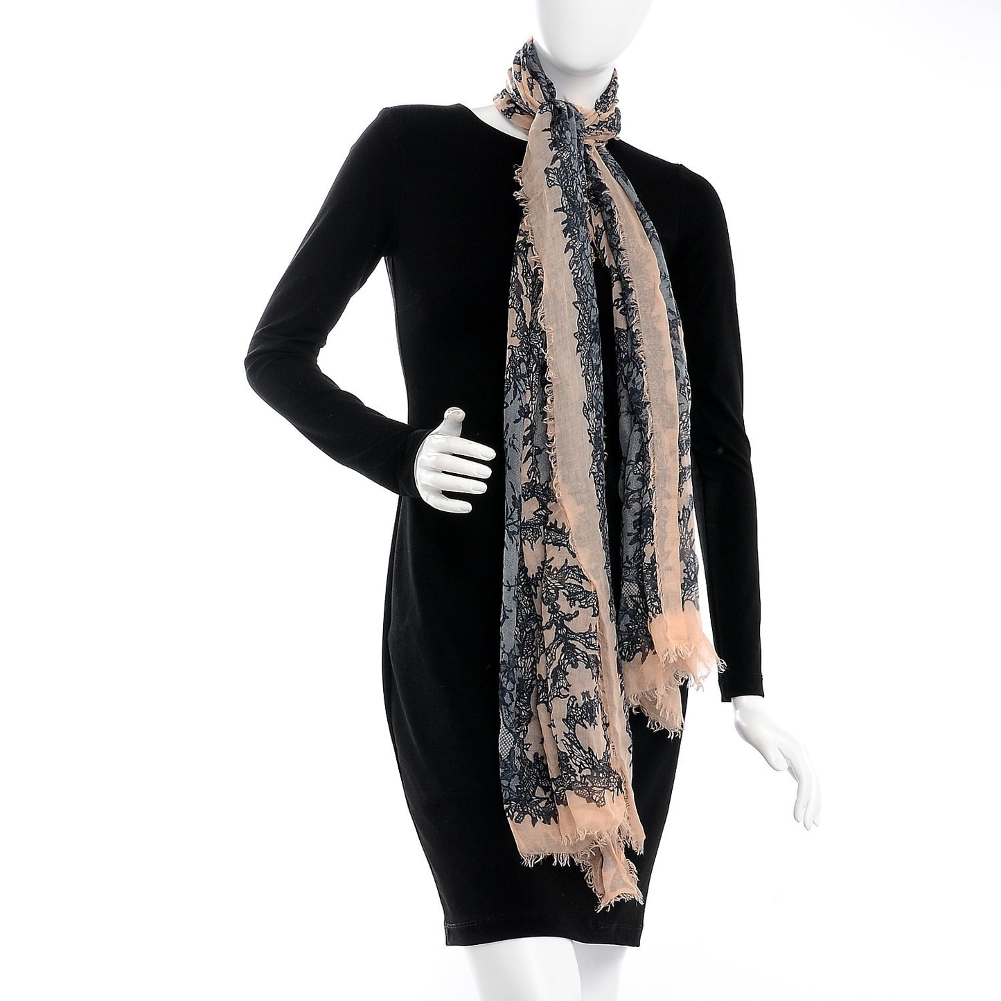 Modal Cashmere Spine Lace God Save McQueen Scarf Pink