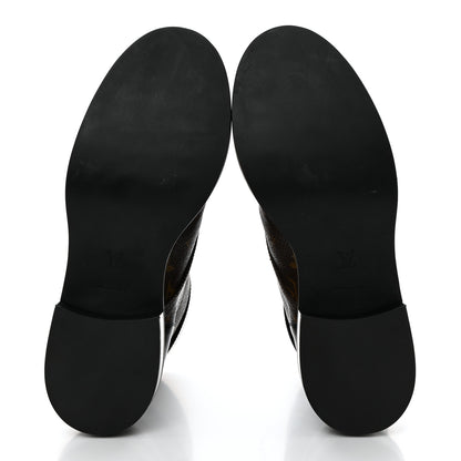 Louis Vuitton Calfskin Monogram Wonderland Flat Ranger Boots 38 Black 5 of 9