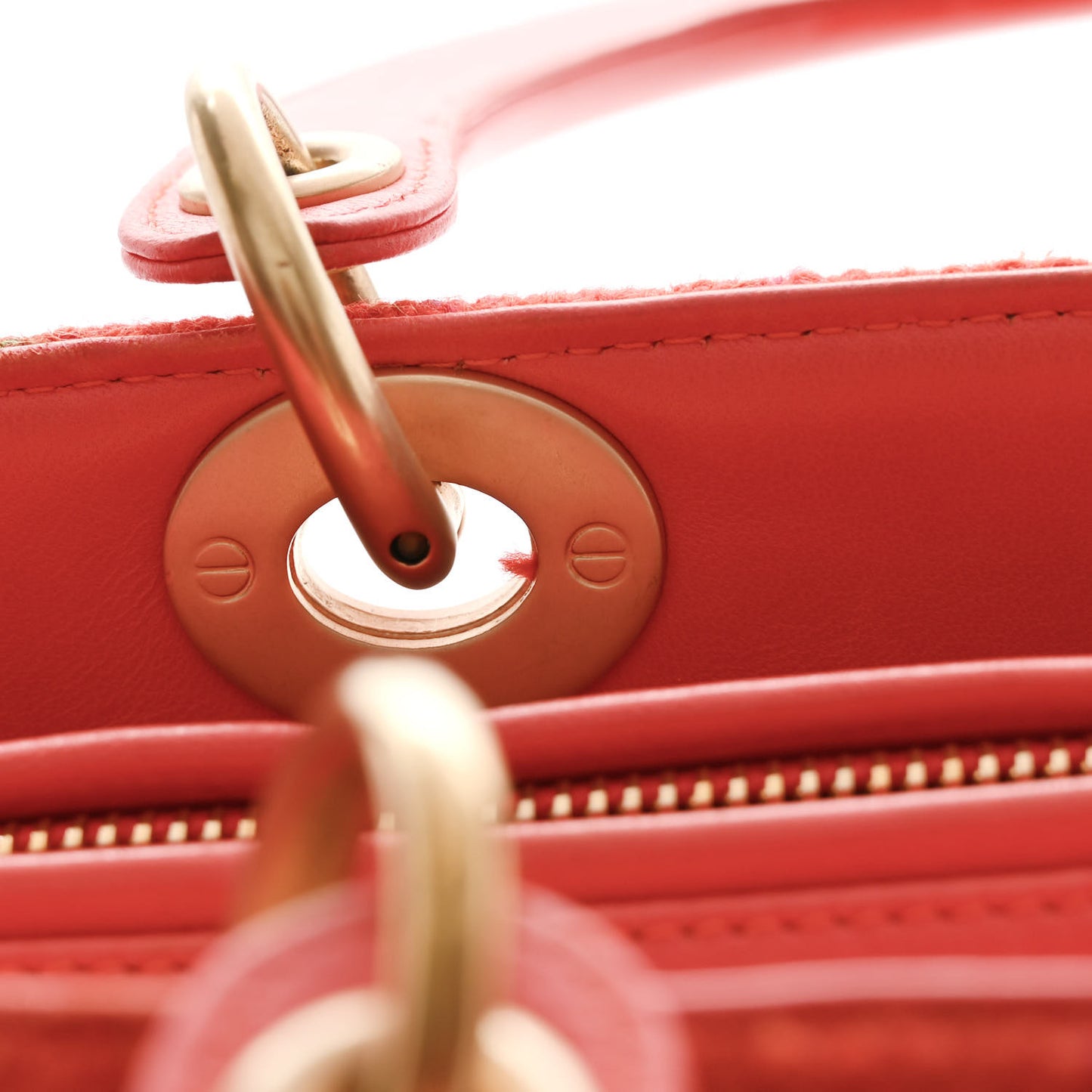 Tweed Cannage Large Lady Dior Orange