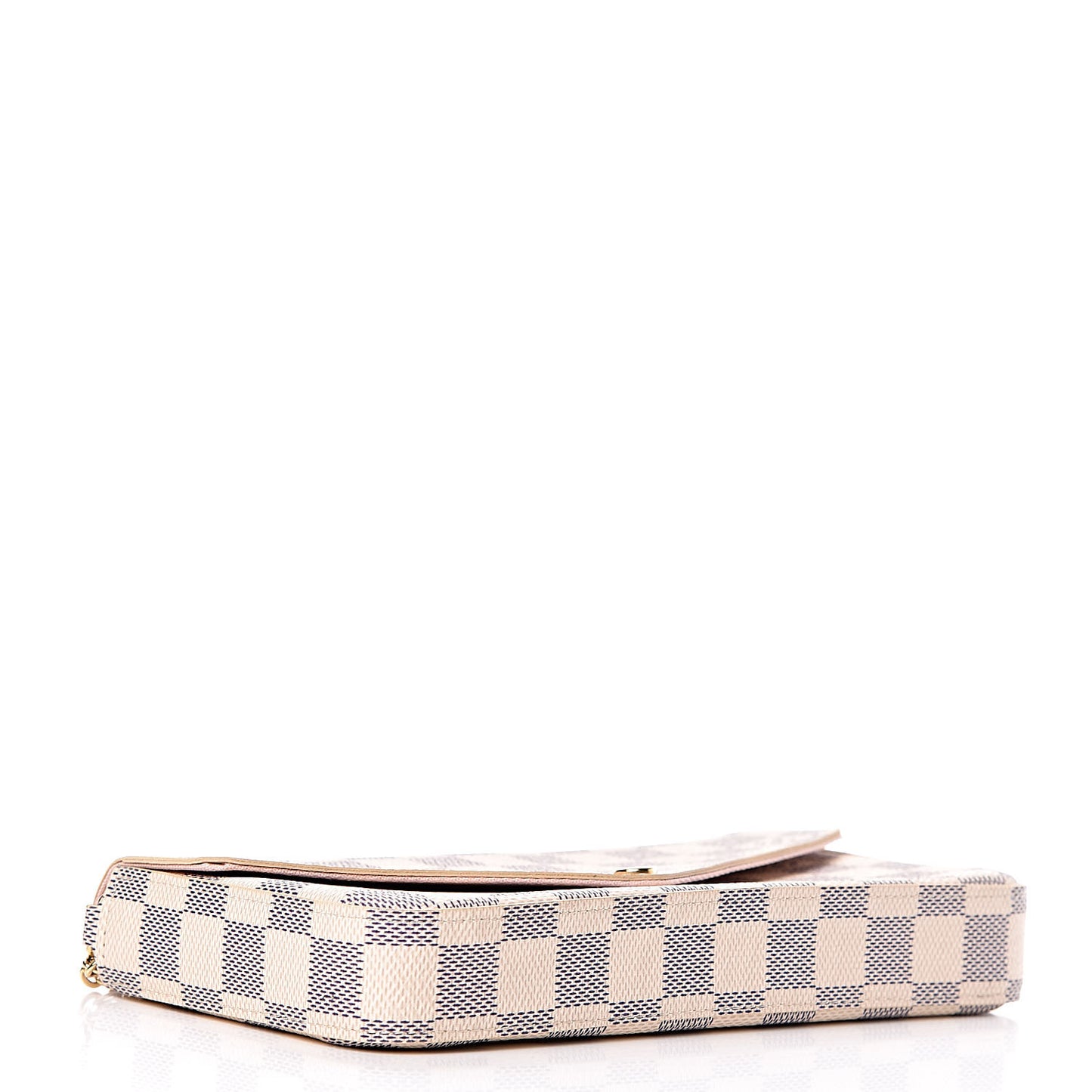 Damier Azur Pochette Felicie Chain Wallet Rose Ballerine
