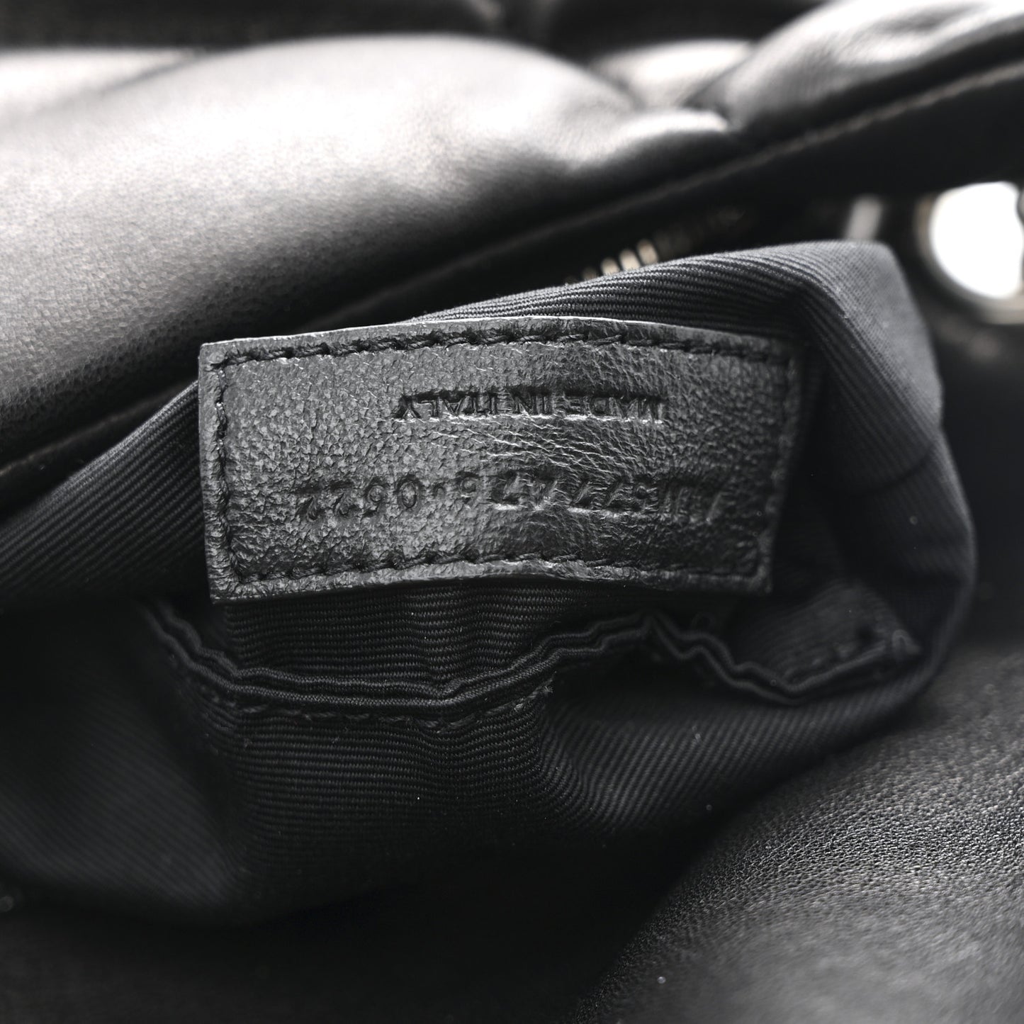 Lambskin Quilted Small Loulou Puffer Monogram Chain Satchel Black
