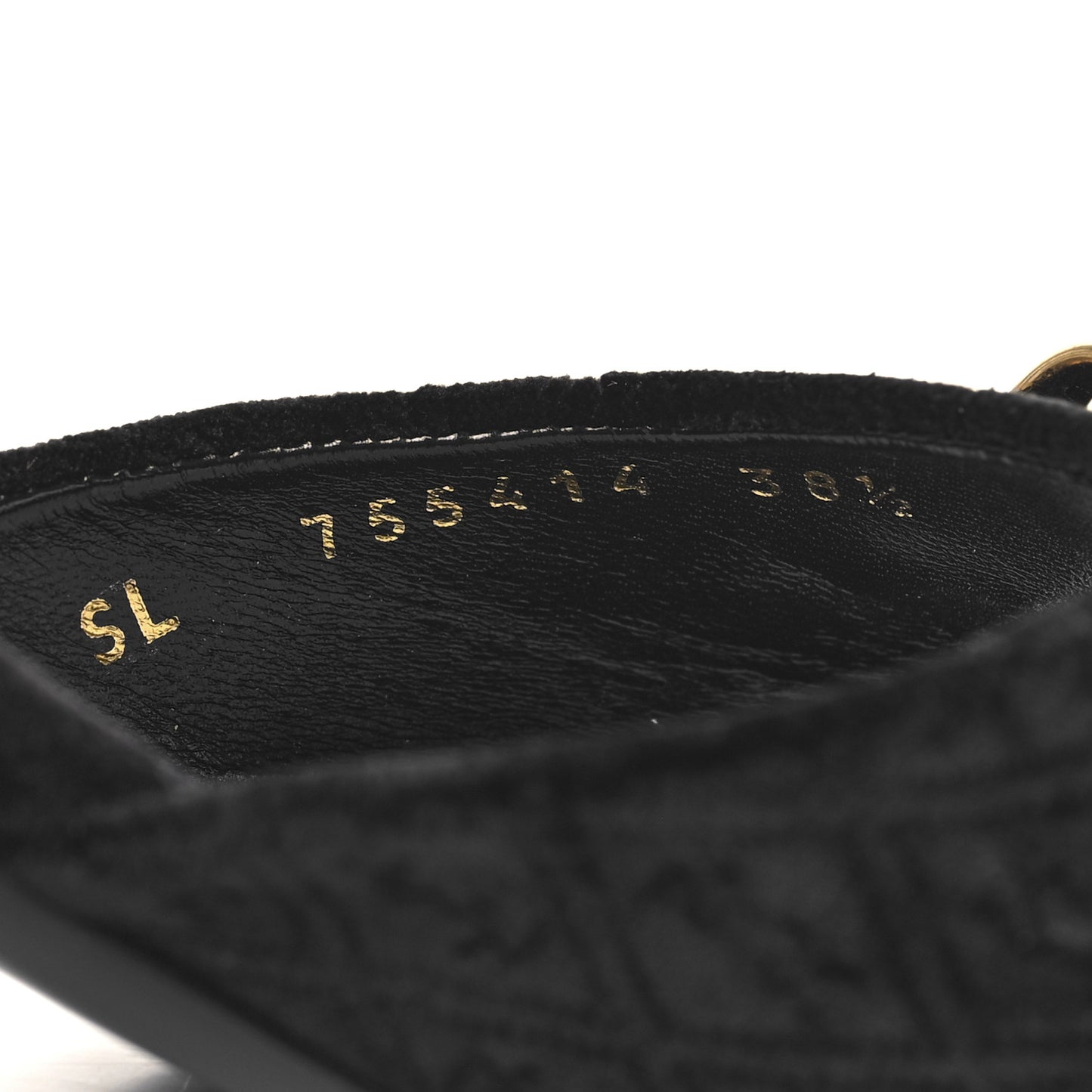 Suede All-Over Monogram Le Maillon 60 Mules 38.5 Black