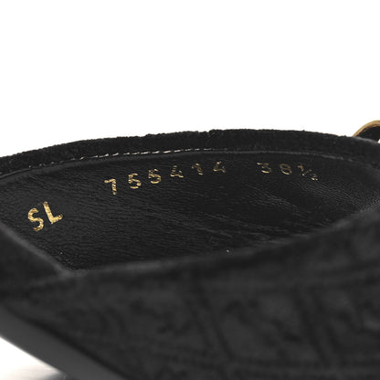 Saint Laurent Suede All-Over Monogram Le Maillon 60 Mules 38.5 Black 7 of 9